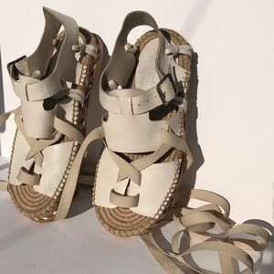 Matisse cream gladiator/espadrilles sandals size 7